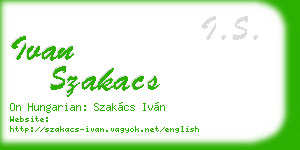 ivan szakacs business card